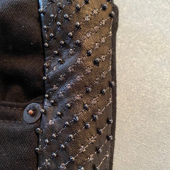 💰 5 FOR $40 / RAG AND BONE (SZ 24) LEATHER & BEADED SIDE DETAIL - Picture 4 of 7
